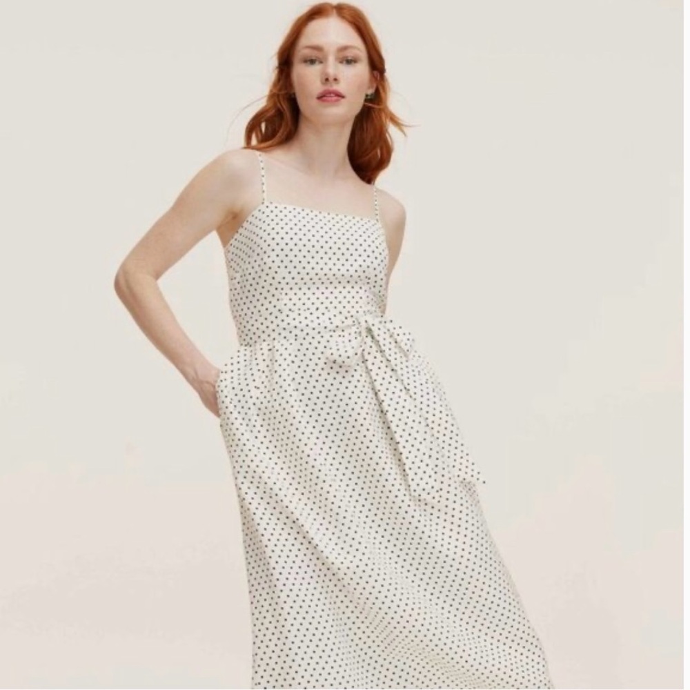 NWT Kate Spade + Target White and Black Polka Dot Midi Dress